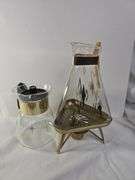 MCM Atomic Vintage Gold Glass Coffee Carafes Mid century Modern