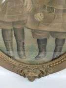Antique Portrait of 2 Children Gold Tone Frame 22"
