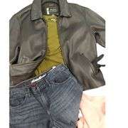 Womens Eddie Bauer Leather Jacket XS + Eddie Bauer Tops Jeans S/M