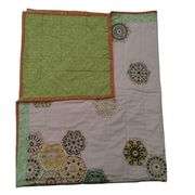 Bed Spread Quilted Blanket BoHo Bright Colors Stitched