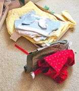 Vintage CASS Doll Trunk Blue Poodles + Clothes Apron