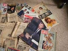 JFK Johnson Jackie O Newspapers Magazines
