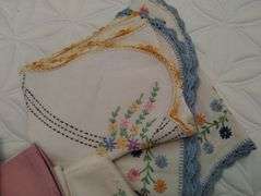 Lot Antique Embroidery Crochet Table Scarves Doilies