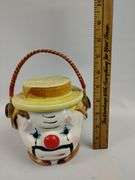 Vintage Ceramic Lipper & Mann Clown Cookie Jar Lid Handle Japan
