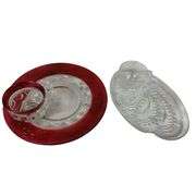 2 Vintage Snack Sets Glass Party Plates Cups Ruby Thumbprint Flash