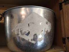 Vintage Large Century Aluminum Ware Pot No Lid Wood Handle Blk