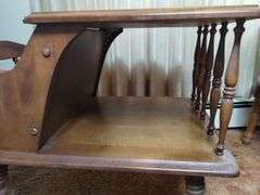 Midcentury Colonial End Table Magazine Rack