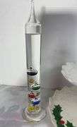 Vintage Lefton Christmas Tiered Serving Tray Santa Magnets + Galileo Thermometer