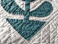 Hand Stitched Antique Quilt North Carolina Lily Pattern Red Green