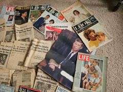 JFK Johnson Jackie O Newspapers Magazines