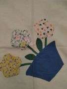 Quilted Stitched Dresser Scarf & Printed Vintage Table Cloths Tablecloth