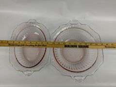 Antique Pink Depression Era Dish Set of 3 + plate