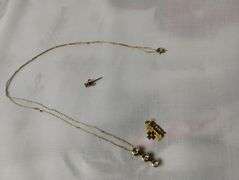10KT Gold Necklace 14KT Charm Earring Back + 14KT Stud