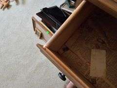 Small Dresser Socialite Blue Train Case + Lot of Picture Frames