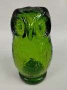Vintage Pilgrim Glass Green Owl 4.5" Tall