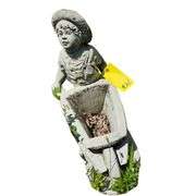 Vintage Boy Overalls Wheelbarrow Planter Figure Outdoor Garden