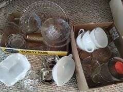 Pickers LOT: Vintage Glass Milk MCM Silver Cake Plate
