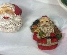 Vintage Lefton Christmas Tiered Serving Tray Santa Magnets + Galileo Thermometer