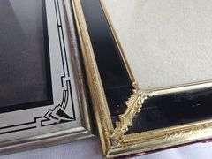 2 Antique Vintage Picture Frames Reverse Painted Art Deco