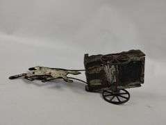 Antique Tin Horse & Wagon Toy Gibbs George Brown 1870-1920s