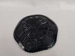 Vintage Tiara Glass Black Covered Dish & Candlestick Holders