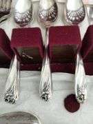 Vintage Flatware 1849 Rogers IS Daffodil Service for 12 + Serving Silverplate
