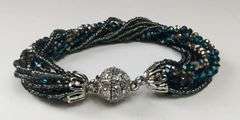 Costume Jewelry Premier Designs Necklace Bracelet Set Multi Strand Blue