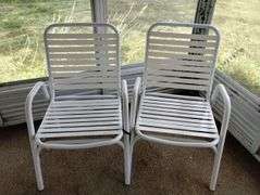 Patio Chairs Steel Tube Plastic Strap