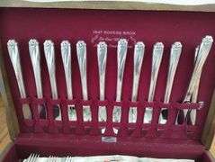 Vintage Flatware 1849 Rogers IS Daffodil Service for 12 + Serving Silverplate