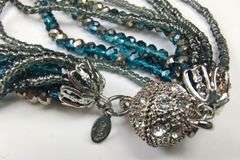Costume Jewelry Premier Designs Necklace Bracelet Set Multi Strand Blue