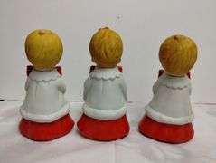 Vintage Ceramic Angel Candle Holders Figures NAPCO Glossy  + Choir