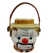 Vintage Ceramic Lipper & Mann Clown Cookie Jar Lid Handle Japan