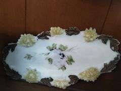 Pickers LOT: Vintage Vases Dish Milk Glass Polychrome Jars
