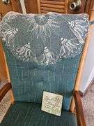 Green Padded Glider Chair + Checkers Table