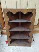 Vintage Wooden Corner Shelf for Wall