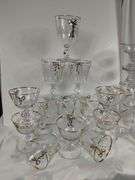 LOT Vintage Bridal Champagne Glasses & Clear Champagne Glass Set