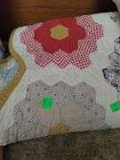 Grandmothers Flower Garden Hand Stitched Quilt Antique