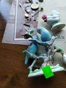 Vintage Hens Bluebird Porcelain Figures Sheet Music Pins Lusterware
