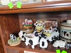 Pickers Lot Home Decor Cows Tins Ceramic Figures
