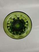 LOT Vintage Avocado Green Glass Vase & Bowls