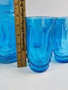 Anchor Hocking Blue Glasses Pitcher Tumblers MCM Set