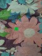 Lot Mid Century Flowers Avocado Green Pink Bedspread +