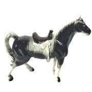 Ceramic Horse Black and White Japan *Repaired :(