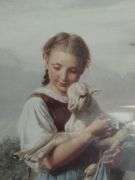 Beautiful Framed Wall Art Prints Milk Maid Shepherd Donkey Country Girls
