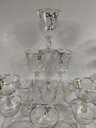 LOT Vintage Bridal Champagne Glasses & Clear Champagne Glass Set
