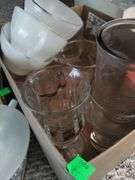 Pickers LOT: Vintage Glass Milk MCM Silver Cake Plate