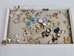 Earring LOT Clip On Pierced Most are Pairs