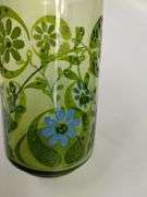MCM Vintage Glasses 11 CT Avocado Green Blue Floral