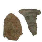 2 Primitive Lanceolate Stem Arrow Heads Indiana Native American
