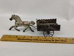 Antique Tin Horse & Wagon Toy Gibbs George Brown 1870-1920s